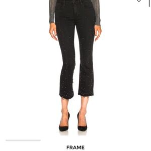 Frame Denim Black Cropped Ankle Jeans